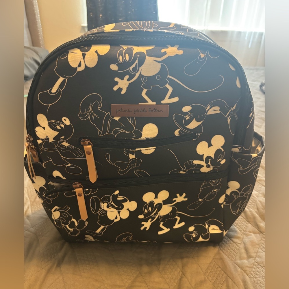 Petunia Black and White Mickey Mouse Backpack